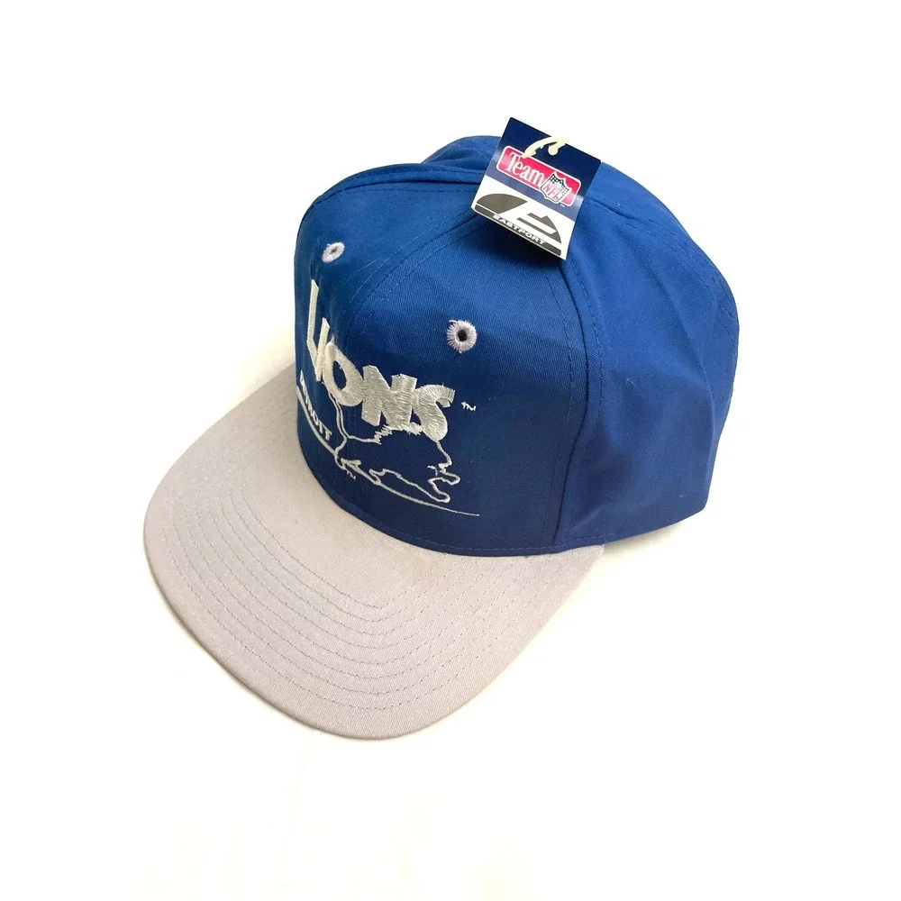 NEW Vintage Detroit Lions Eastport Snapback Hat Cap Blue Deadstock NFL